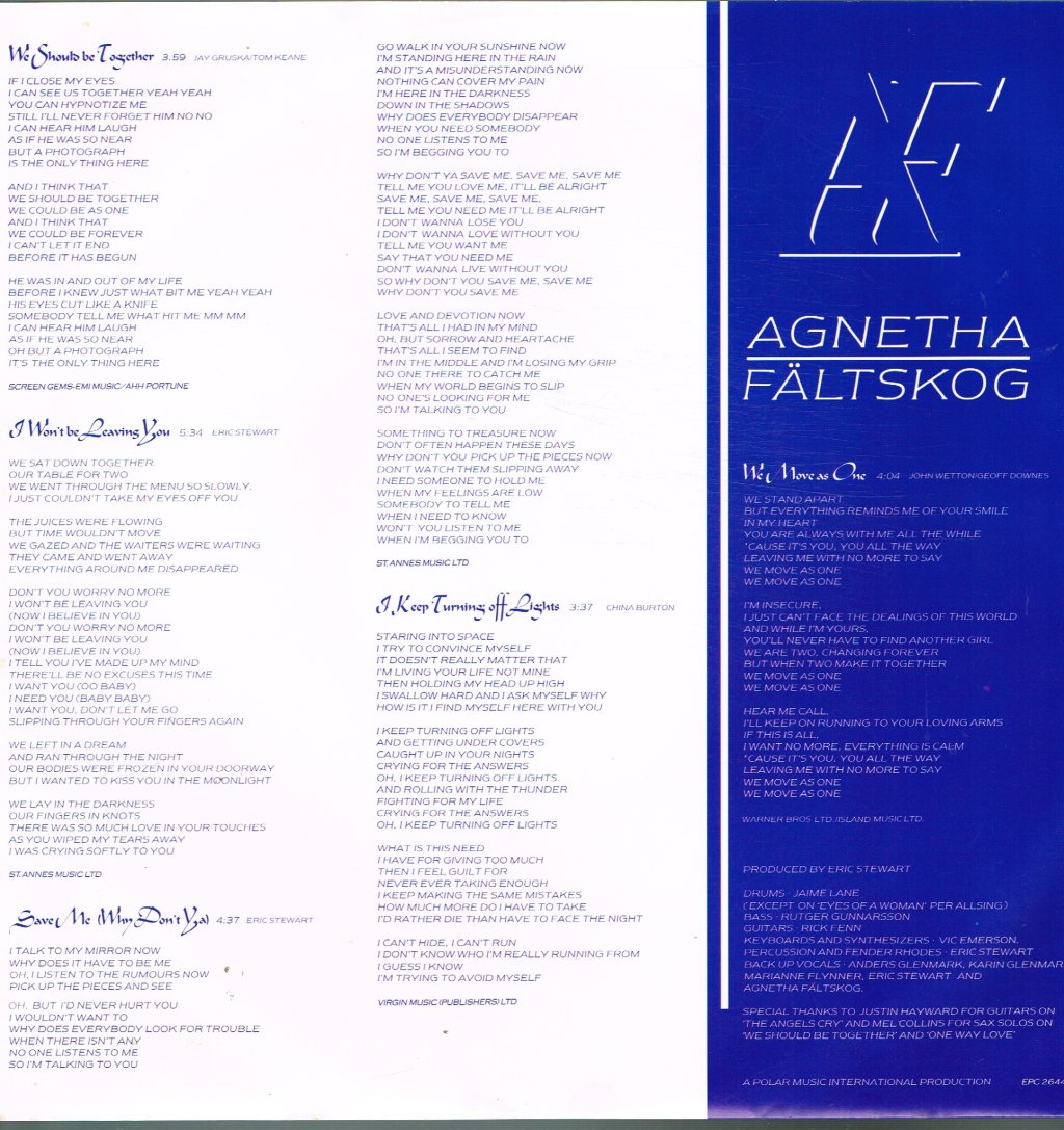 Agnetha Faltskog - Eyes Of A Woman - Lp