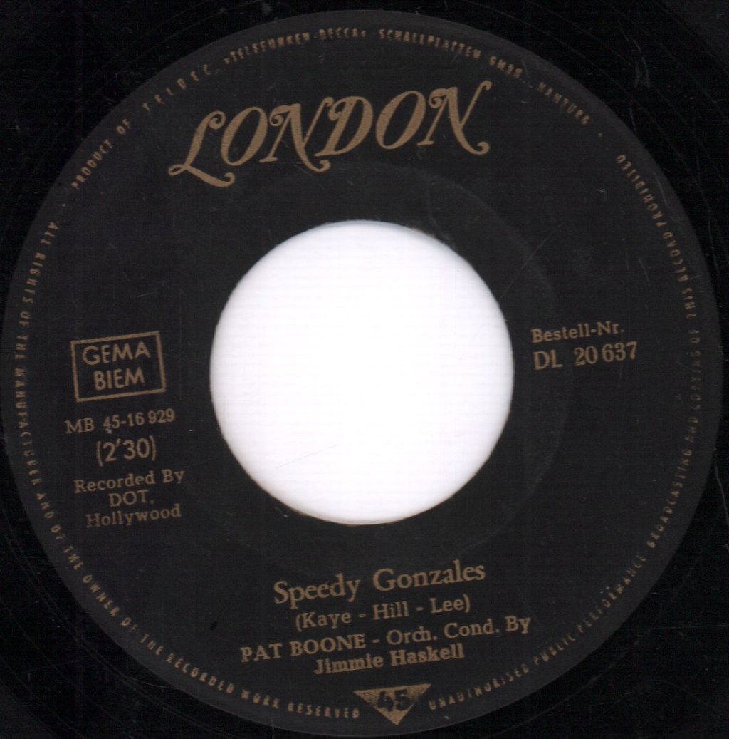 Pat Boone - Speedy Gonzales - 7 Inch