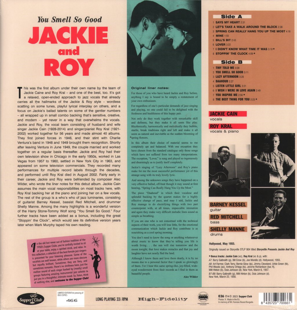 Jackie & Roy - You Smell So Good - Lp