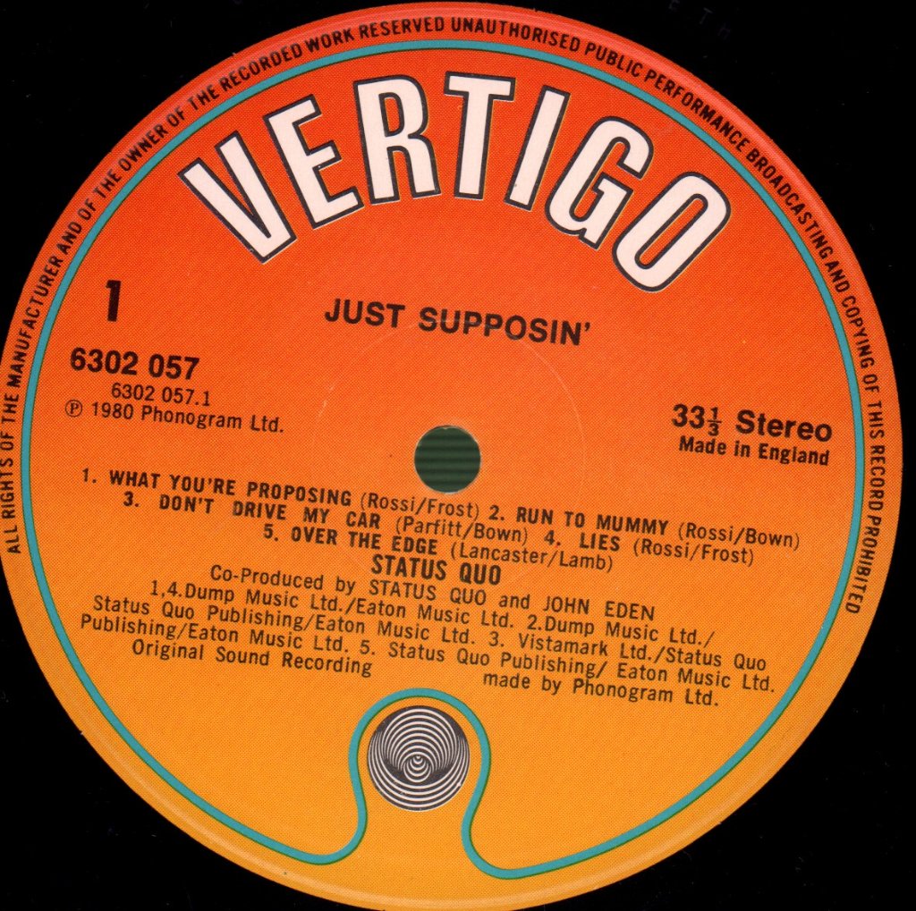 Status Quo - Just Supposin' - Lp