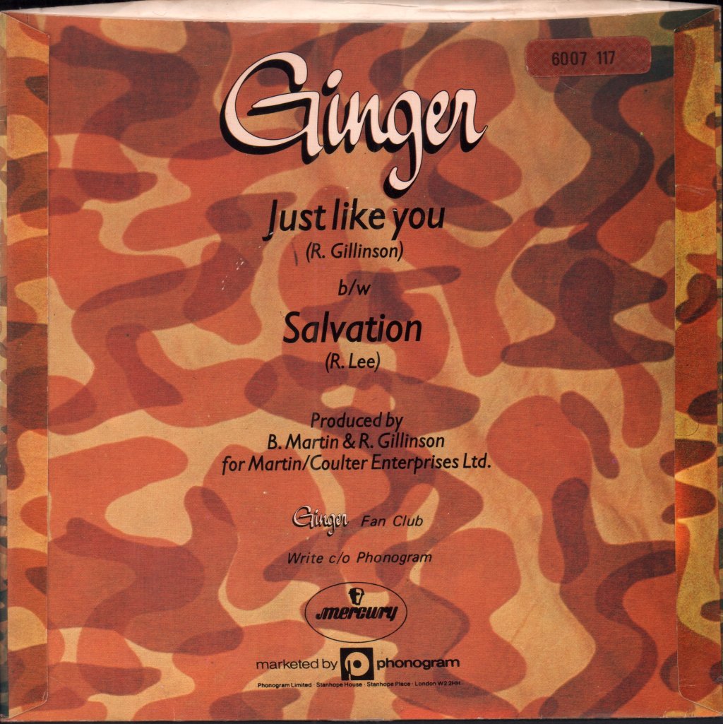 Ginger (70'S Group) - Just Like You - 7 Inch