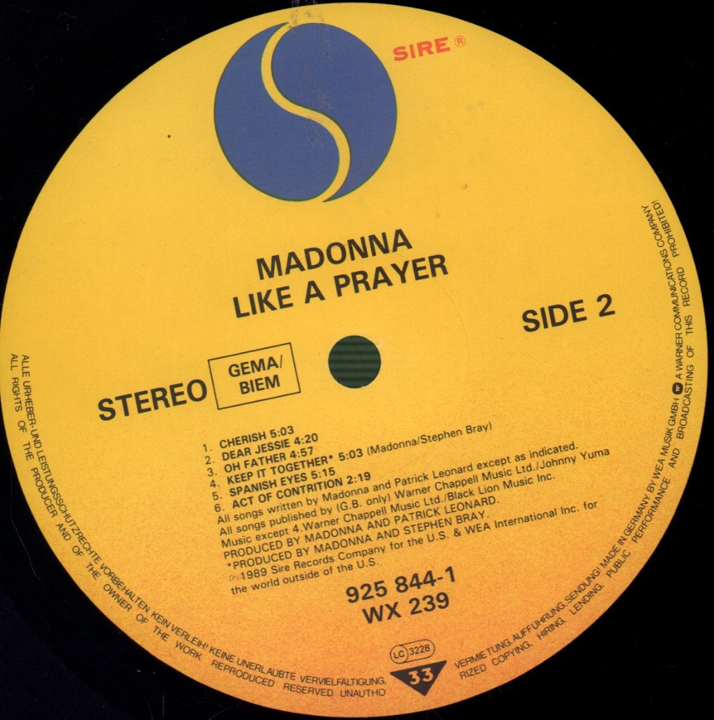 Madonna - Like A Prayer - Lp