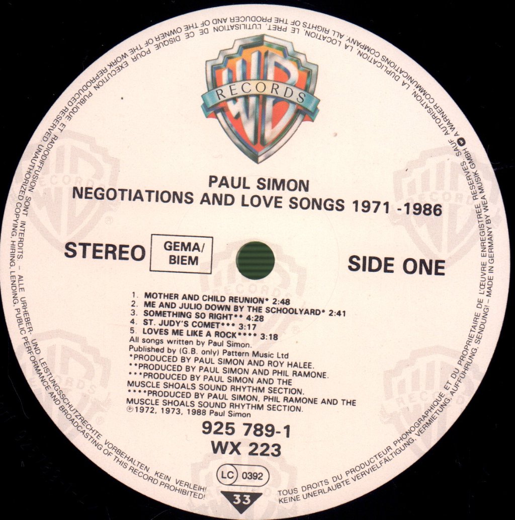 Paul Simon - Negotiations And Love Songs (1971-1986) (Best Of) - Double Lp