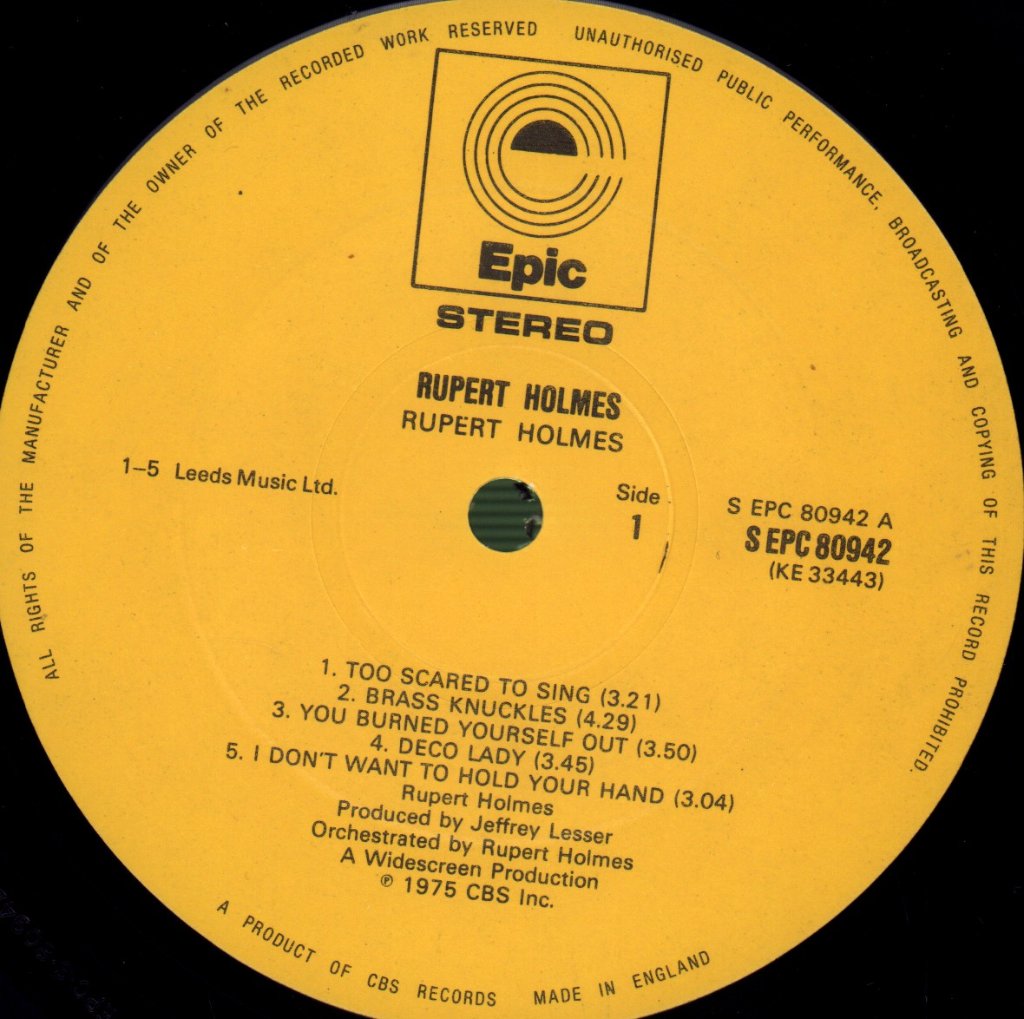 Rupert Holmes - Rupert Holmes - Lp
