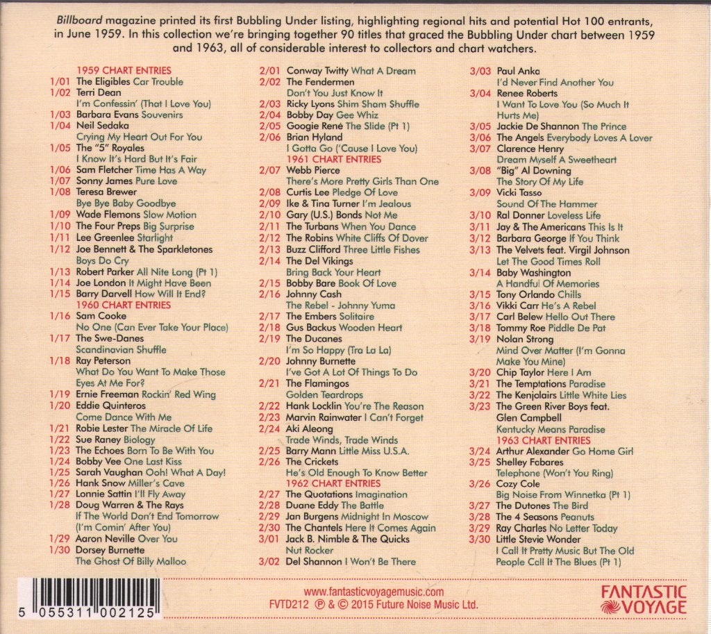 Various Artists - Bubbling Under - The American Charts 1959-1963 - Cd Set