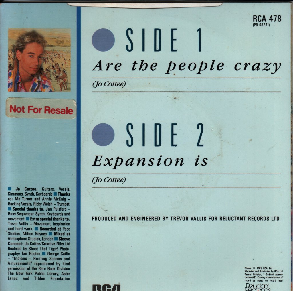 Jo Cottee - Are The People Crazy - 7 Inch