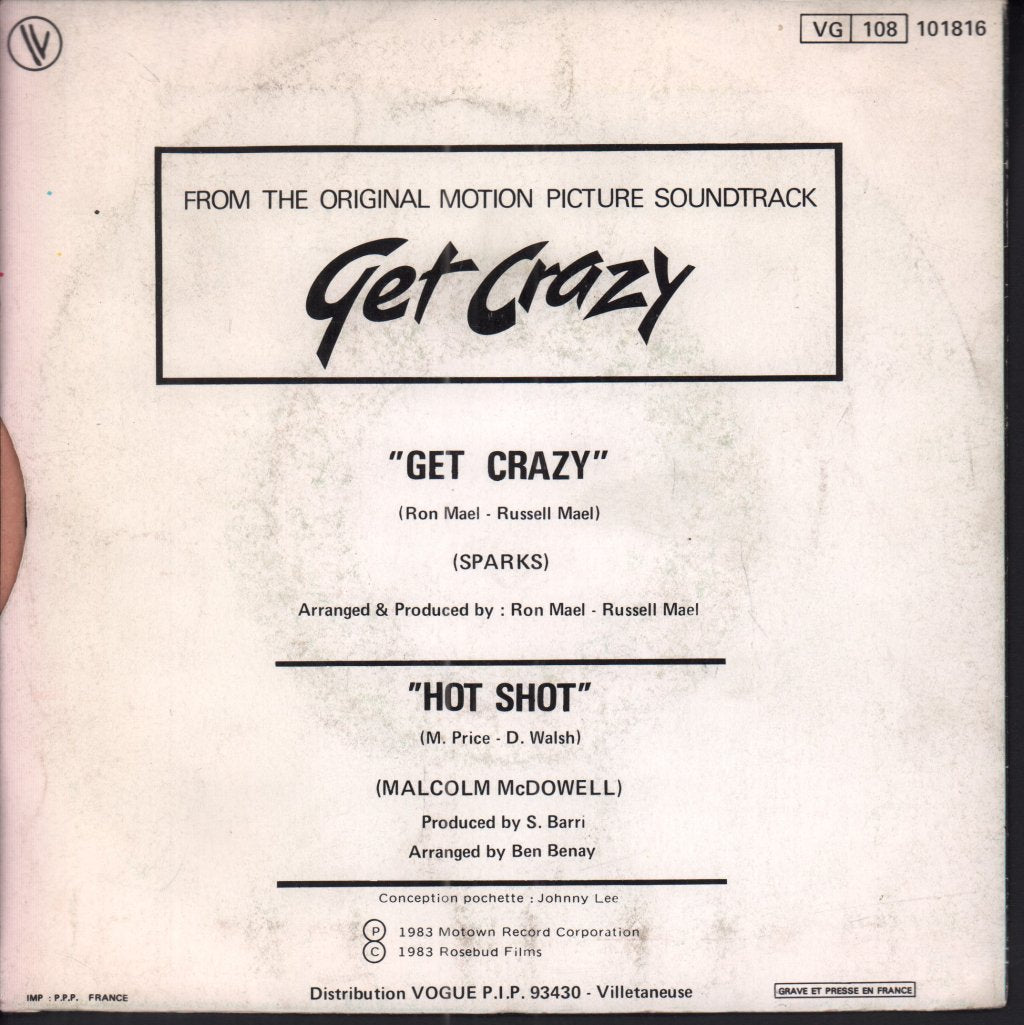 Sparks - Get Crazy - 7 Inch