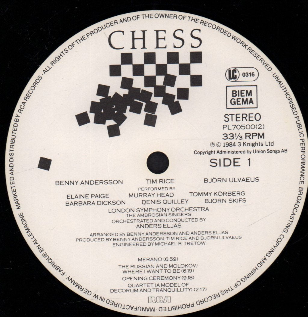 Chess (Musical) - chess - Double Lp