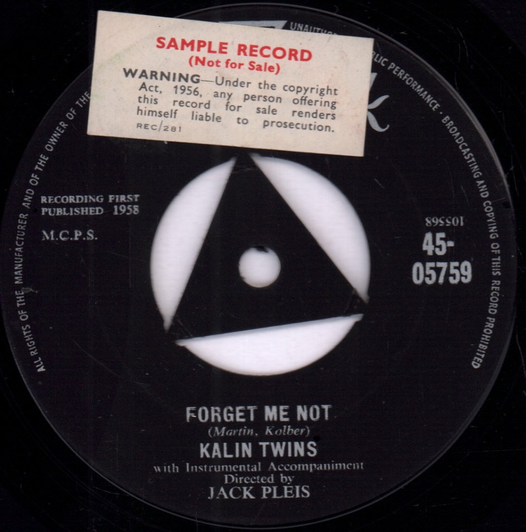 Kalin Twins - Forget Me Not - 7 Inch