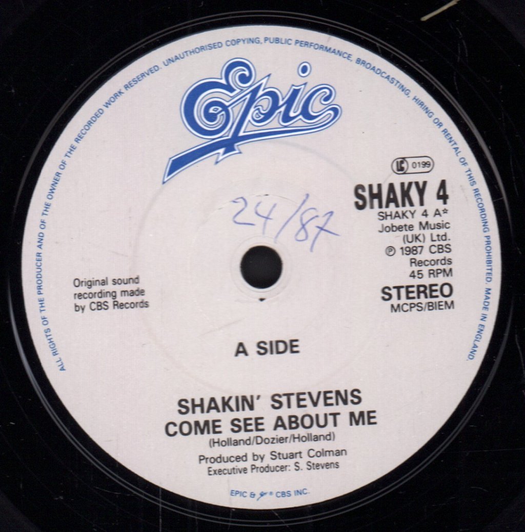 Shakin Stevens - Come See About Me - 7 Inch