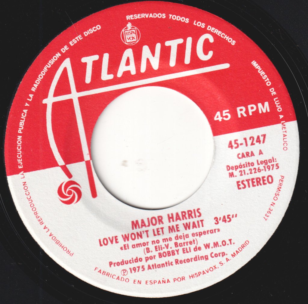 Major Harris - Love Won't Let Me Wait - 7 Inch