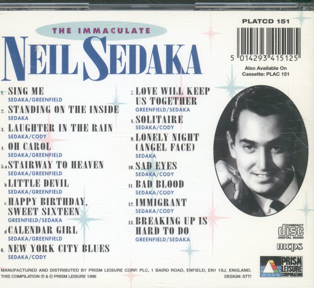 Neil Sedaka - Immaculate Neil Sedaka - Cd