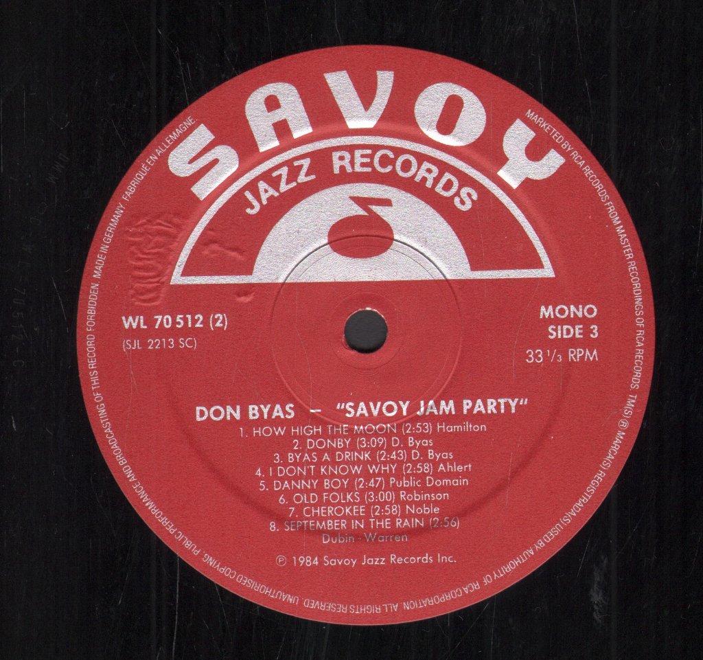 Don Byas - Savoy Jam Party - Double Lp