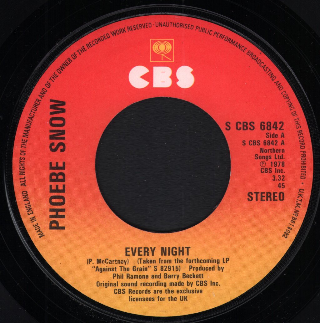 Phoebe Snow - Every Night - 7 Inch