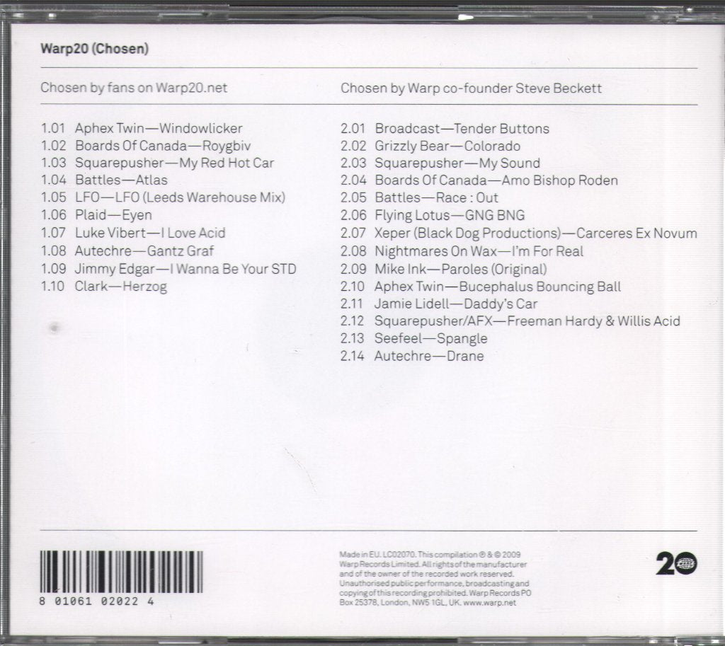 Various Artists - Warp20 (Chosen) - Double Cd