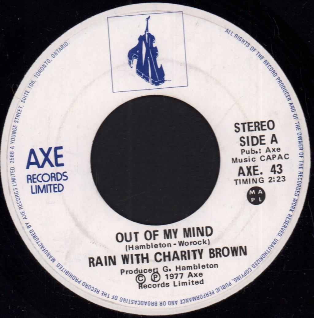 Rain With Charity Brown - Out Of My Mind - 7 Inch