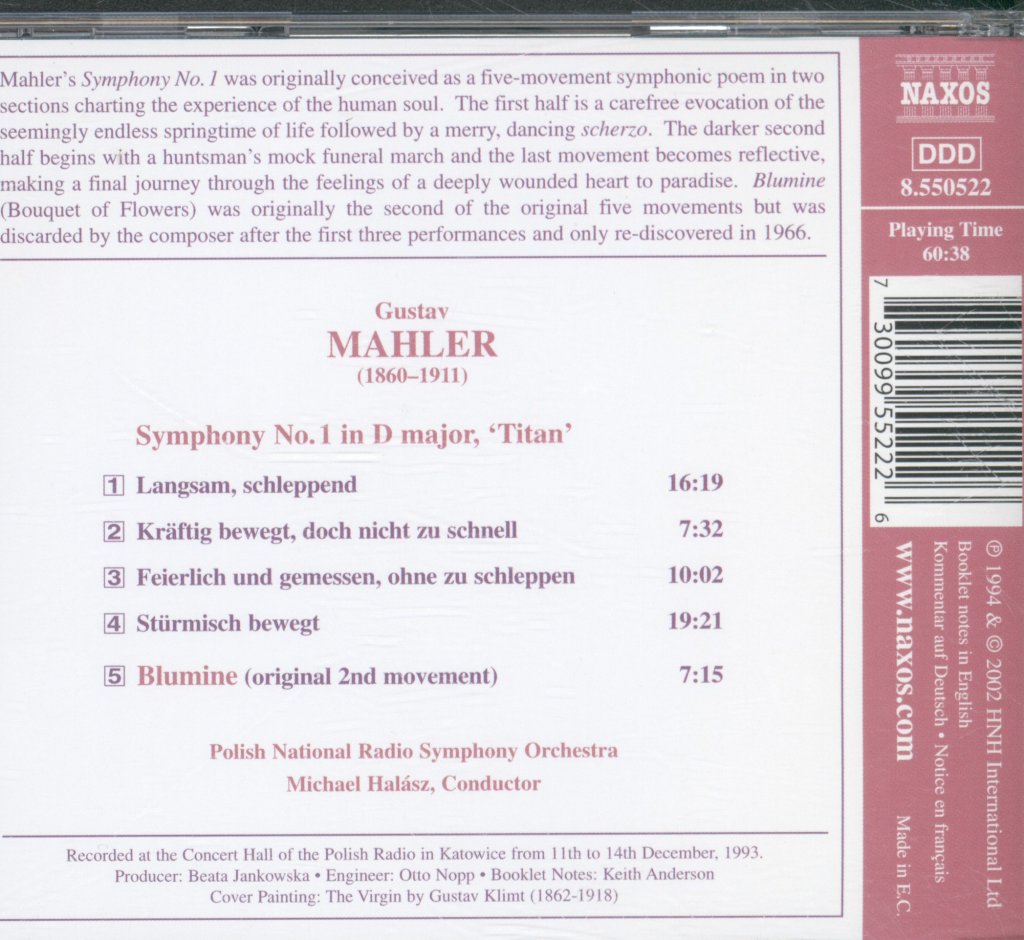 Michael Halász, Polish National Radio Symphony Orchestra - Mahler - Symphony No. 1 "Titan" - Cd