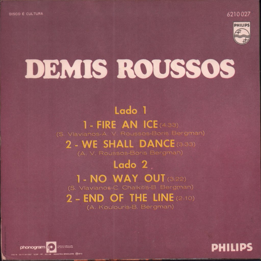 Demis Roussos - Fire And Ice - 7 Inch