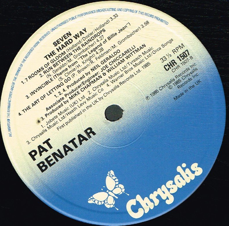 Pat Benatar - Seven The Hard Way - Lp