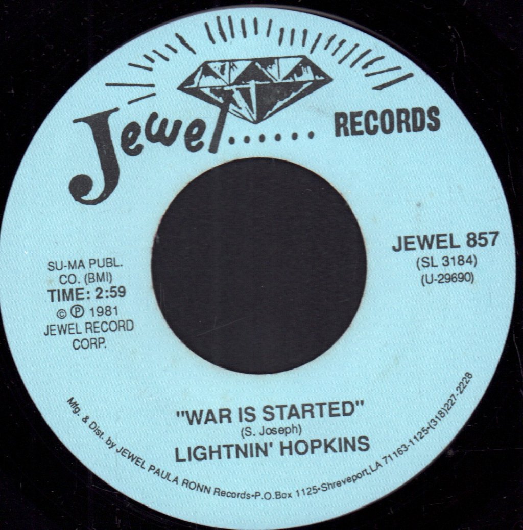 Lightnin' Hopkins - War Is Started / Louisiana Woman - 7 Inch