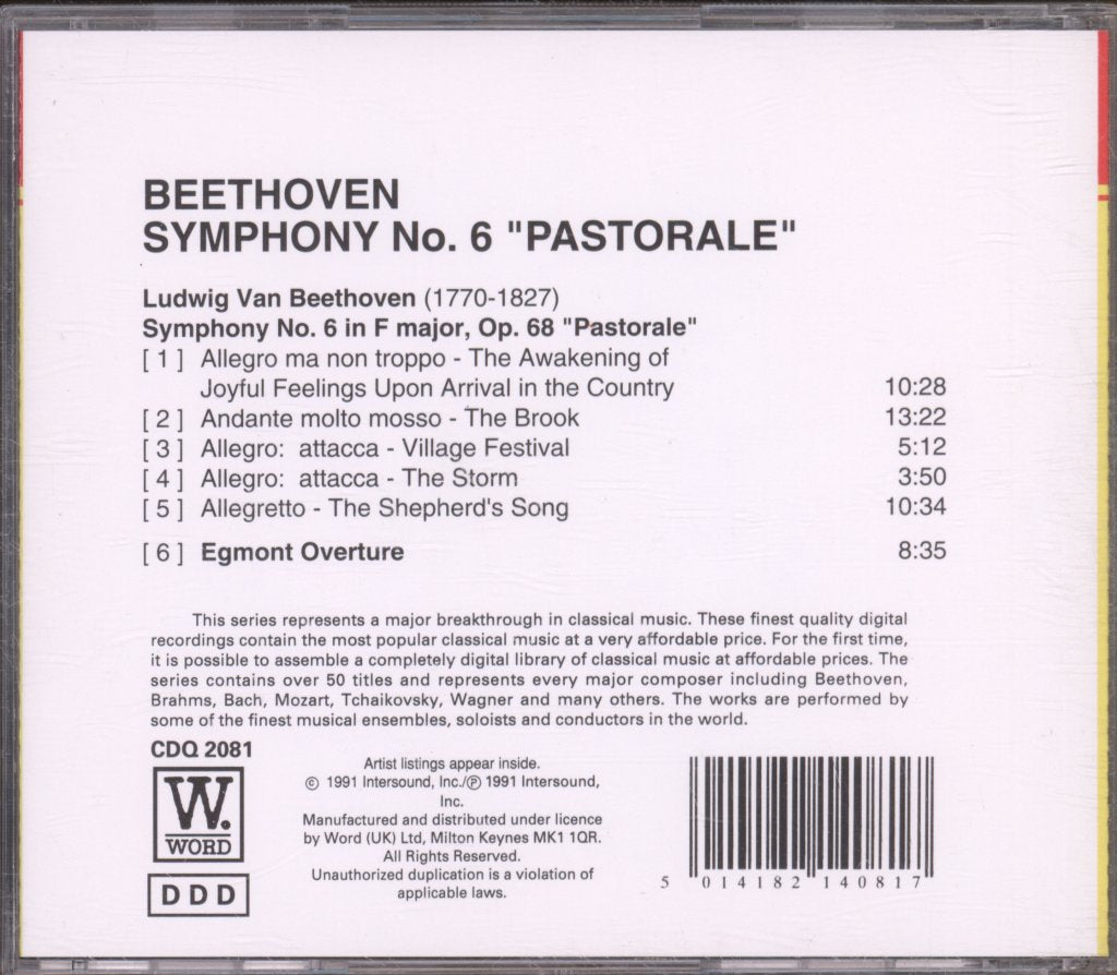 Various Artists - Beethoven - Symphony No. 6, "Pastoral" - Cd