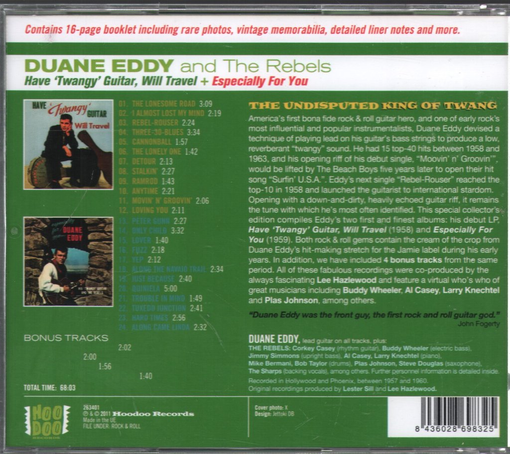 Duane Eddy - Have 'Twangy' Guitar Will Travel Plus Especially For You... - Cd