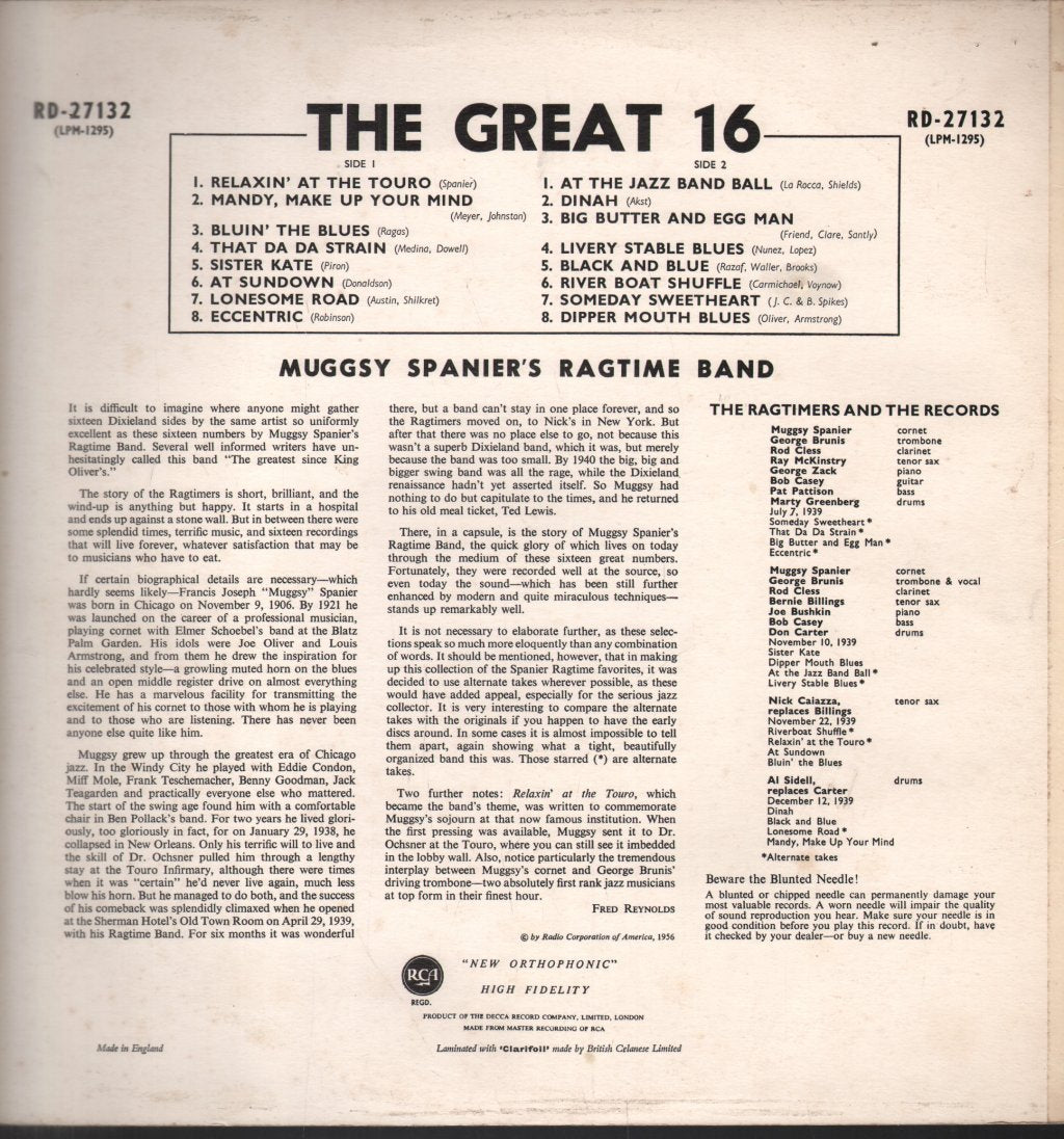 Muggsy Spanier - Great 16 - Lp