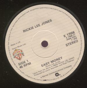 Rickie Lee Jones - Easy Money - 7 Inch