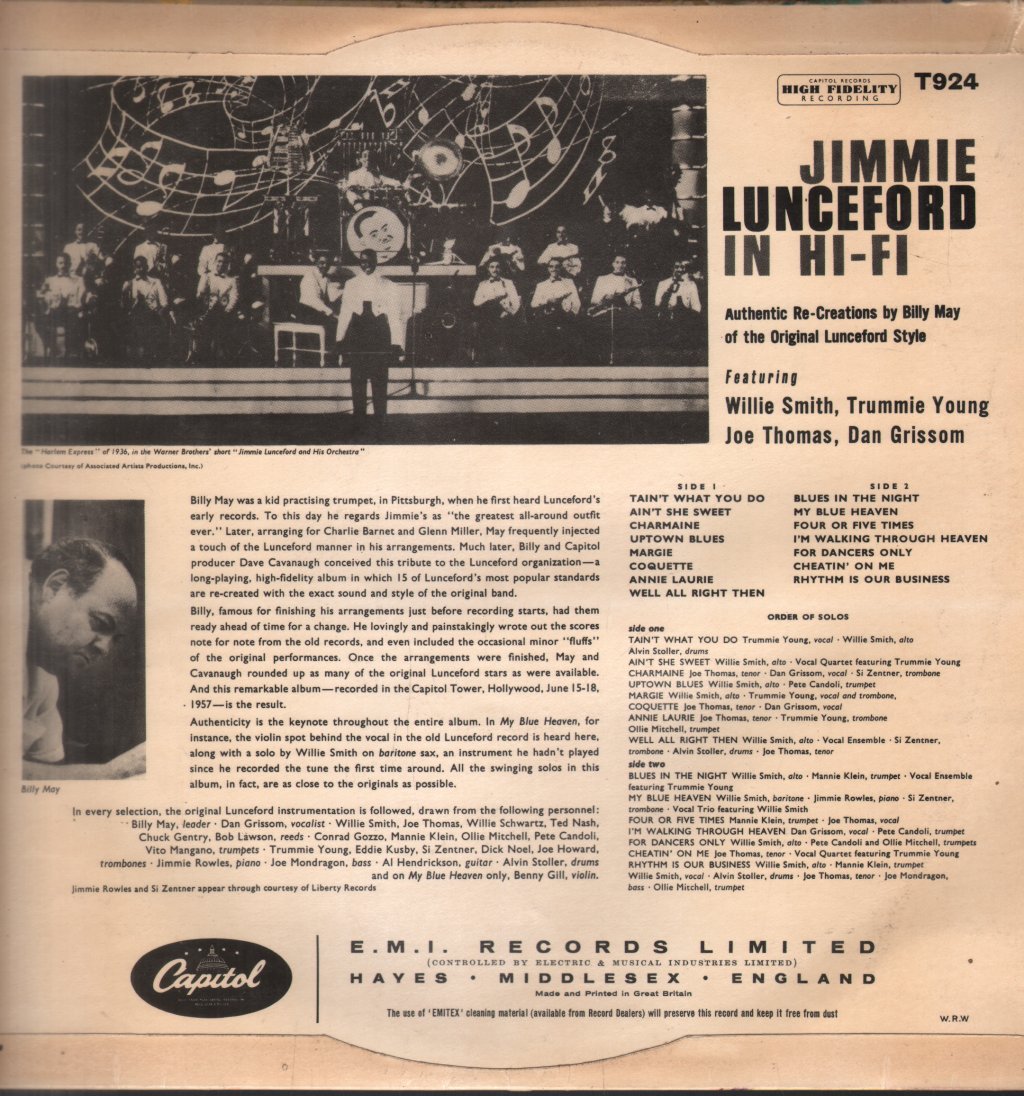Billy May And His Orchestra - Jimmie Lunceford In Hi-Fi - Lp