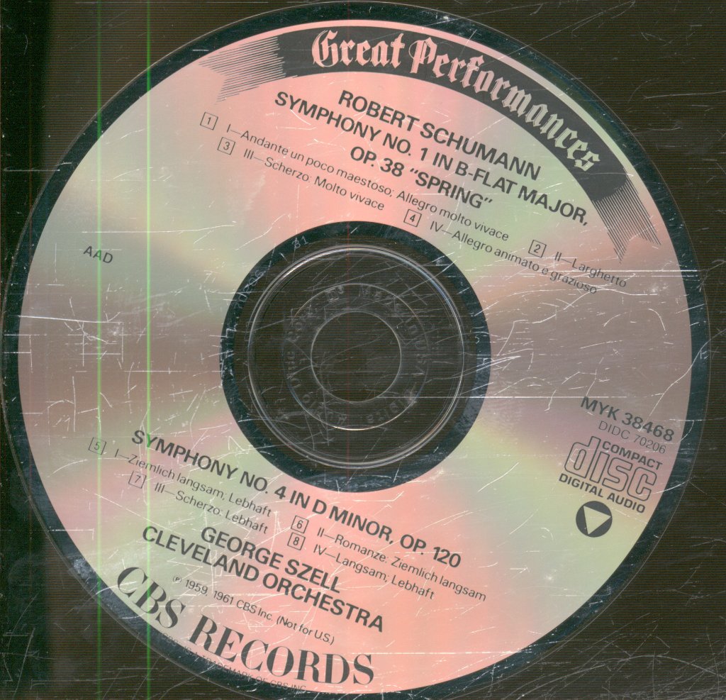 George Szell / Cleveland Orchestra - Schumann - Symphonies Nos. 1 "Spring" & 4 - Cd