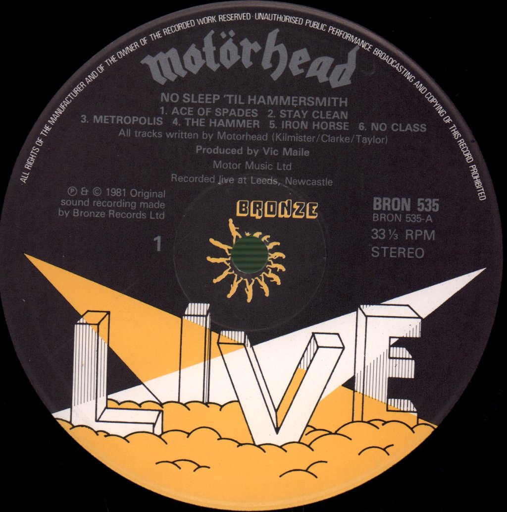Motorhead - No Sleep 'til Hammersmith - Lp