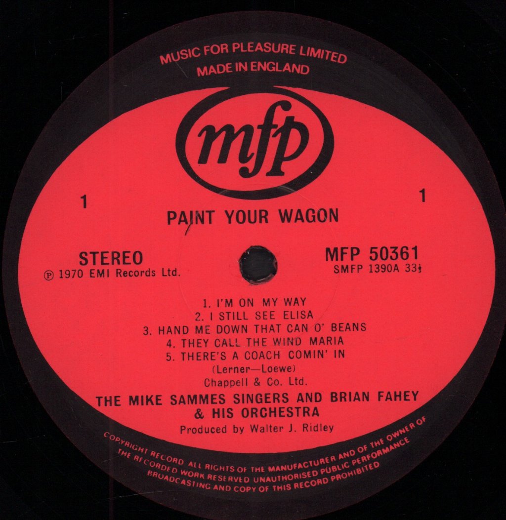 Mike Sammes Singers And Brian Fahey & His Orchestra - Paint Your Wagon - Lp
