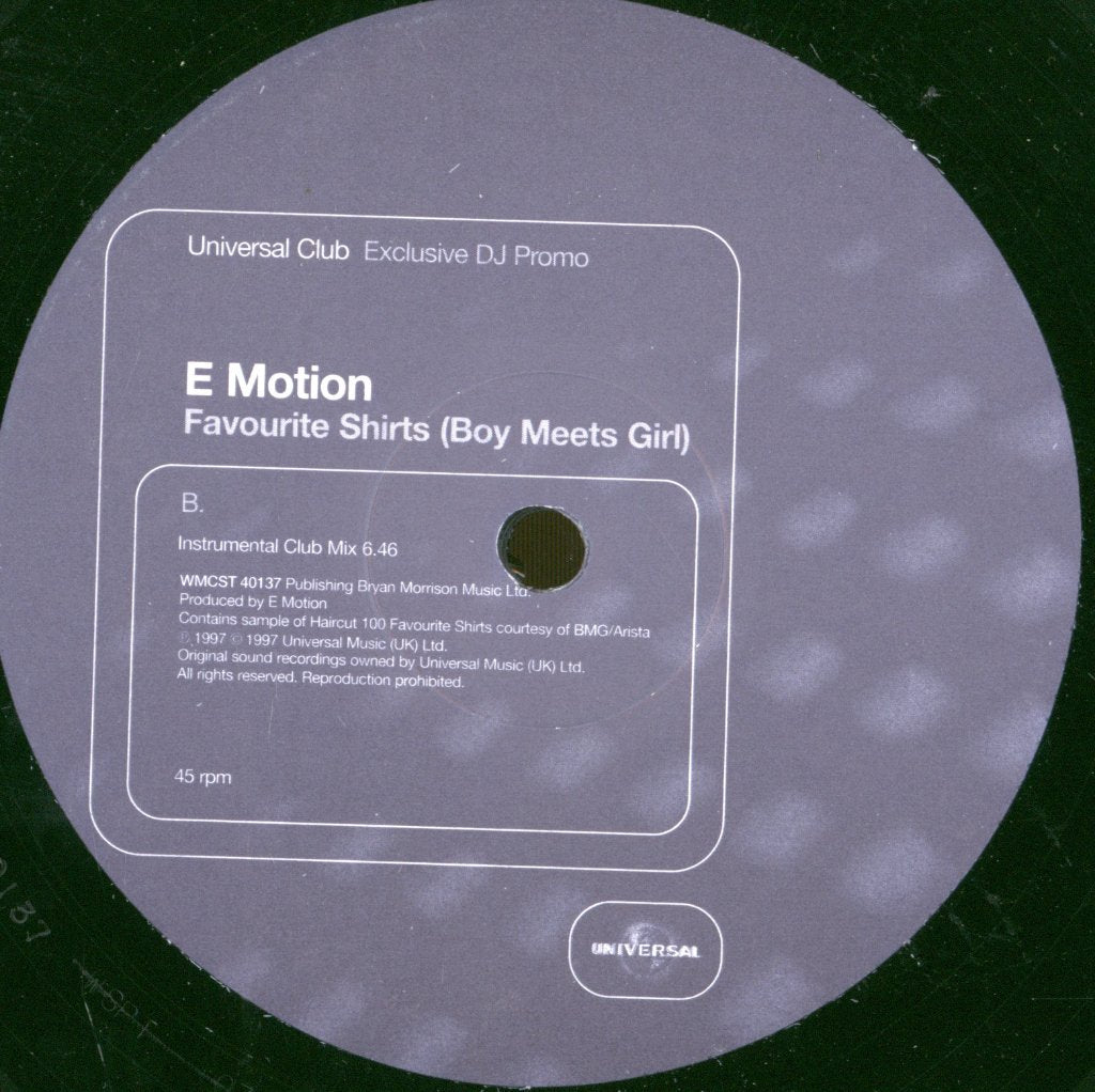 E-Motion - Favourite Shirts (Boy Meets Girl) - Double 12 Inch