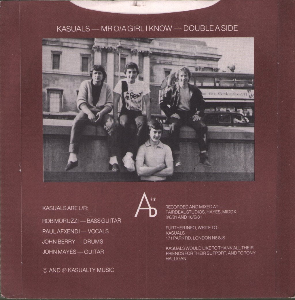 Kasuals - Mr. 'O' / A Girl I Know - 7 Inch