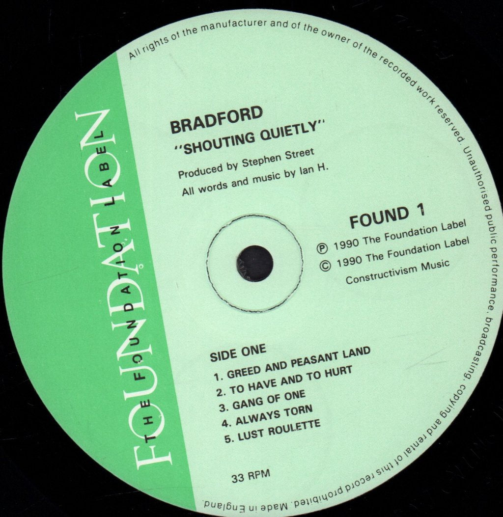 Bradford - Shouting Quietly - Lp