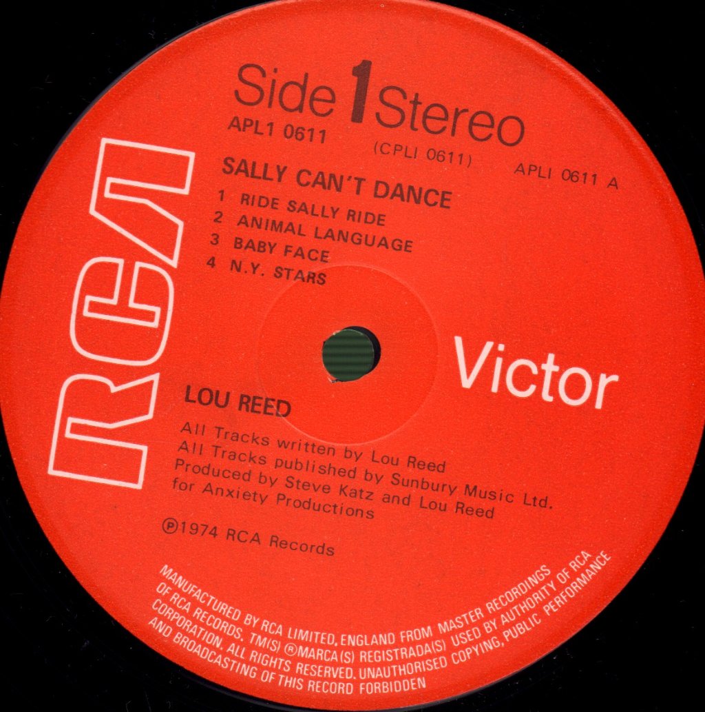 Lou Reed - Sally Can't Dance - Lp