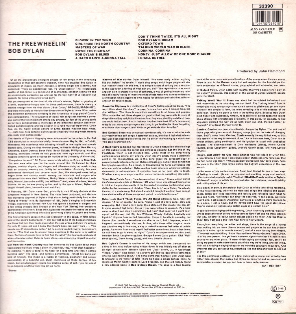 Bob Dylan - Freewheelin' Bob Dylan - Lp