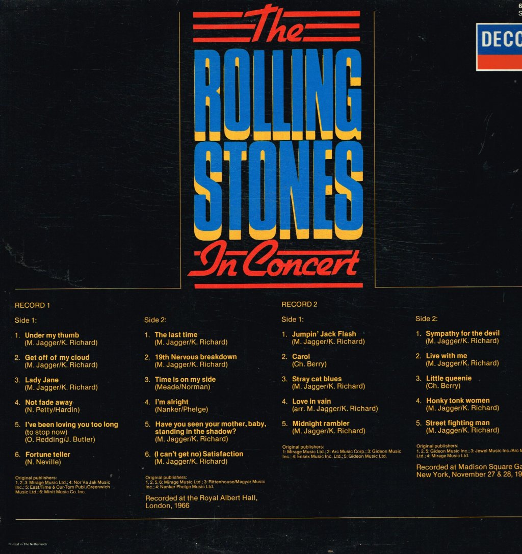 Rolling Stones - In Concert - Double Lp