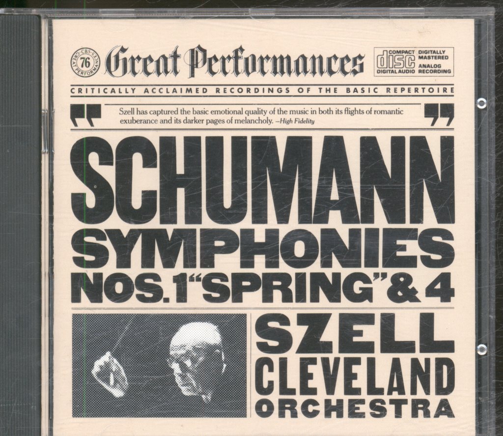 George Szell / Cleveland Orchestra - Schumann - Symphonies Nos. 1 "Spring" & 4 - Cd