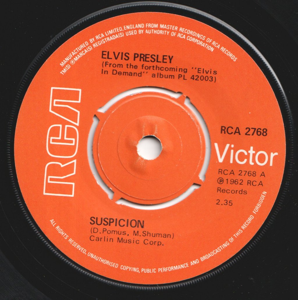 Elvis Presley - Suspicion - 7 Inch