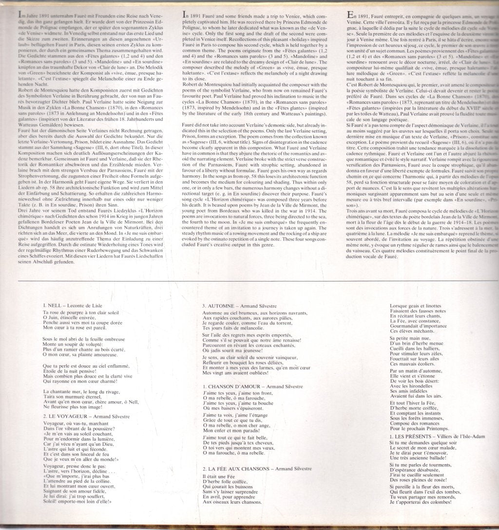 Bernard Kruysen / Noel Lee - Faure - Lieder Vol.2 - Melodies - Lp