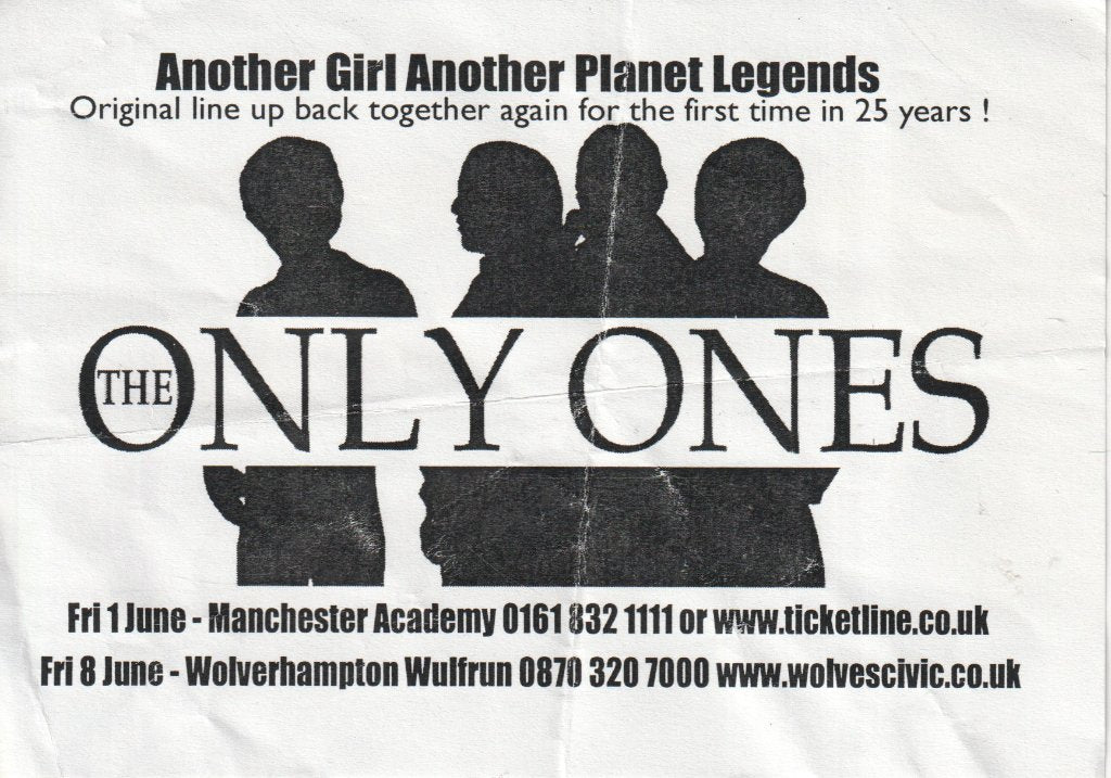 Only Ones - manchester academy / wolverhampton wulfrun - Flyer