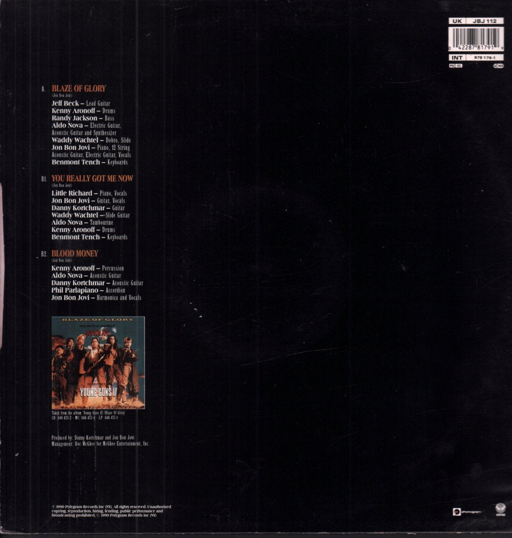 Jon Bon Jovi - Blaze Of Glory - 12 Inch