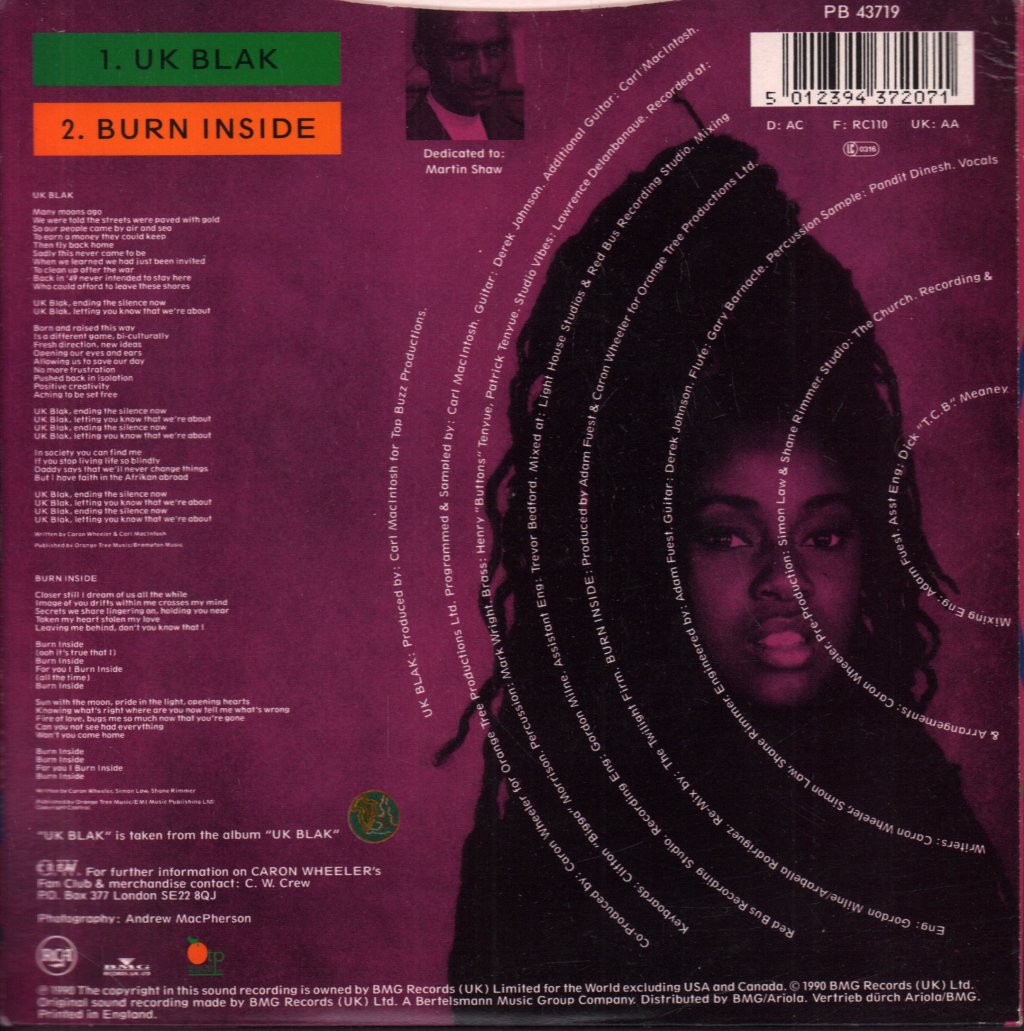 Caron Wheeler - Uk Blak - 7 Inch