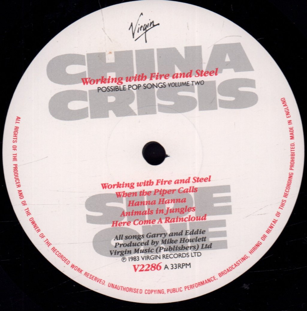 China Crisis - Working With Fire And Steel - Lp