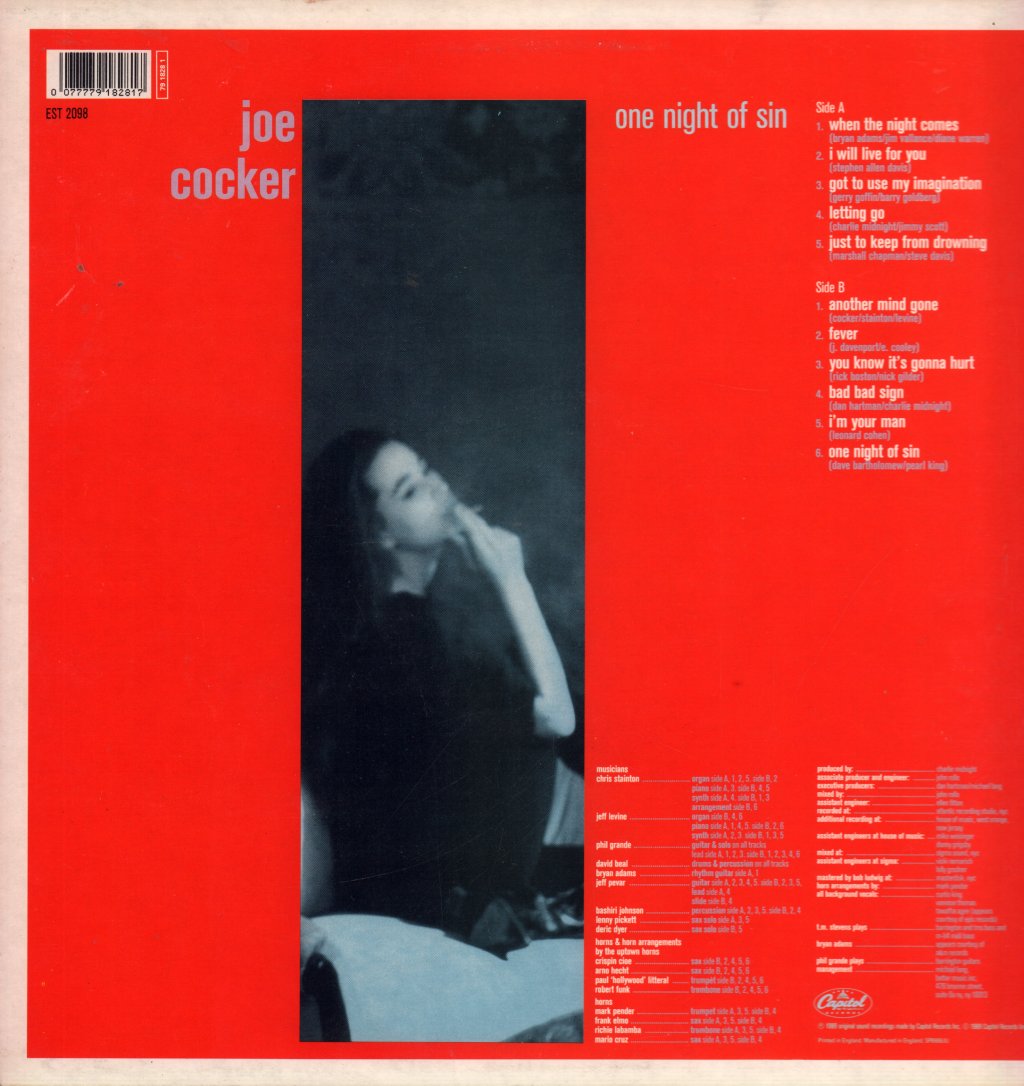 Joe Cocker - One Night Of Sin - Lp