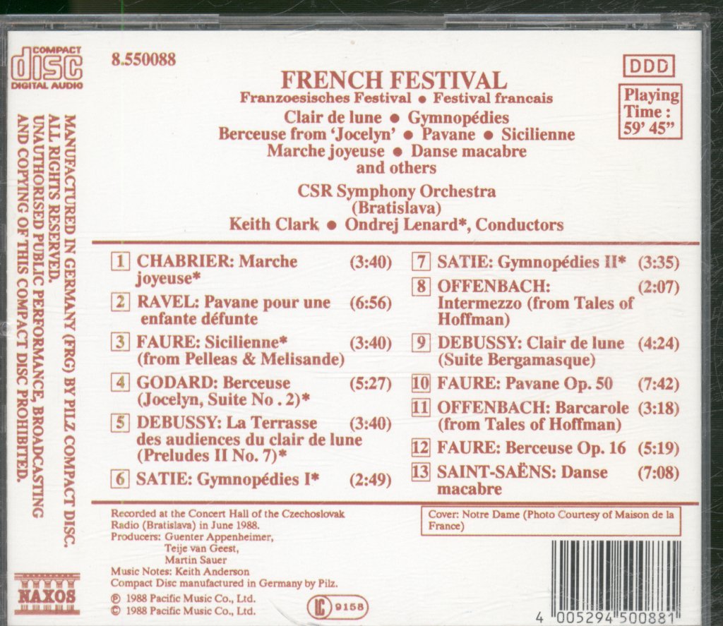 Slovak Radio Symphony Orchestra, Keith Clark, Ondrej Lenard - French Festival - Cd