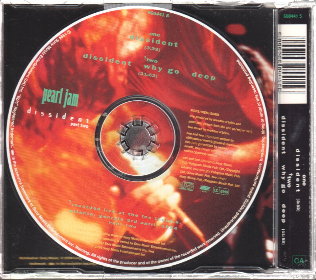 Pearl Jam - Dissident - Cd