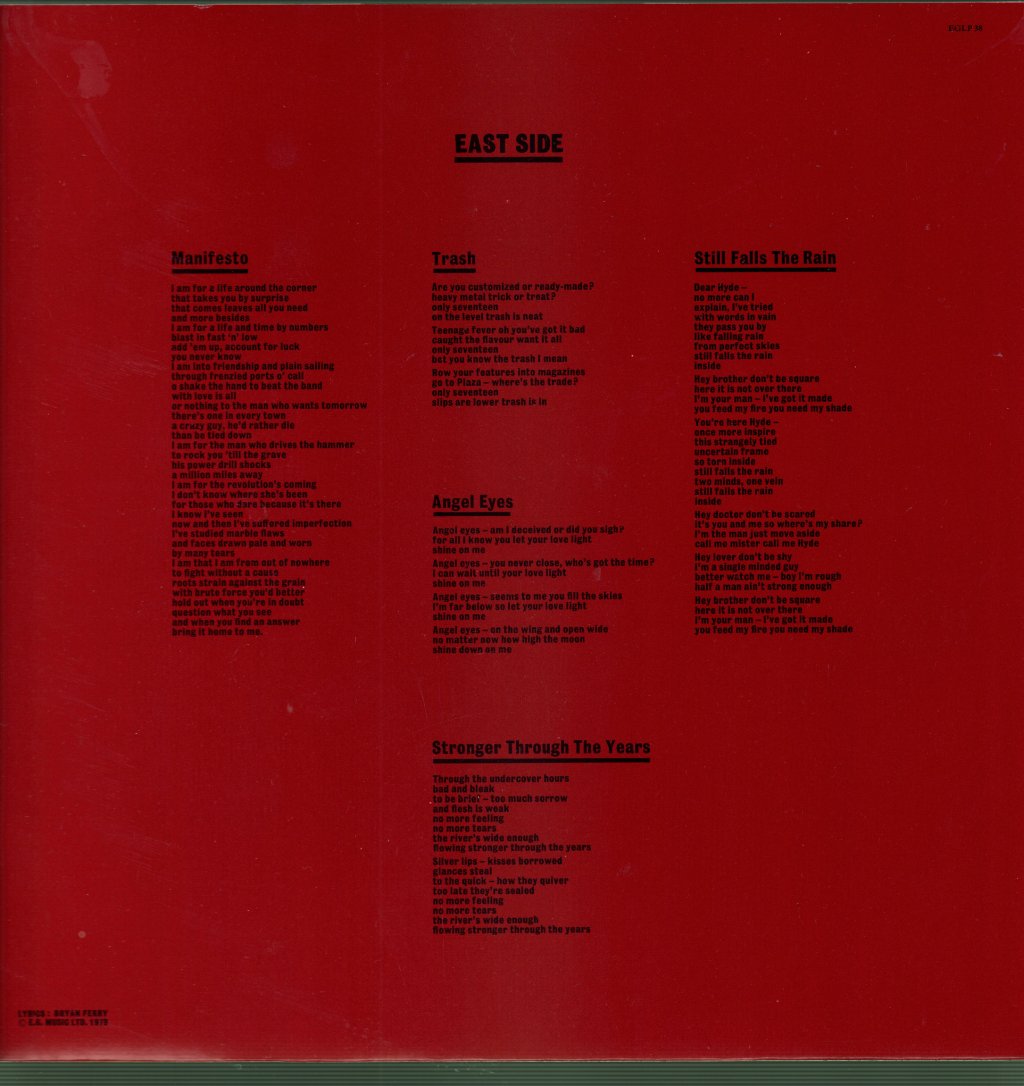 Roxy Music - Manifesto - Lp