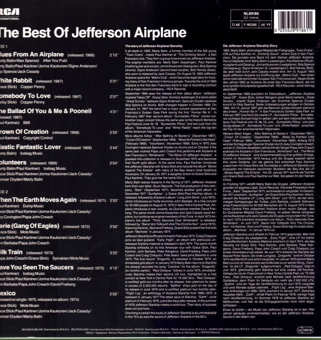 Jefferson Airplane - Best Of - Lp